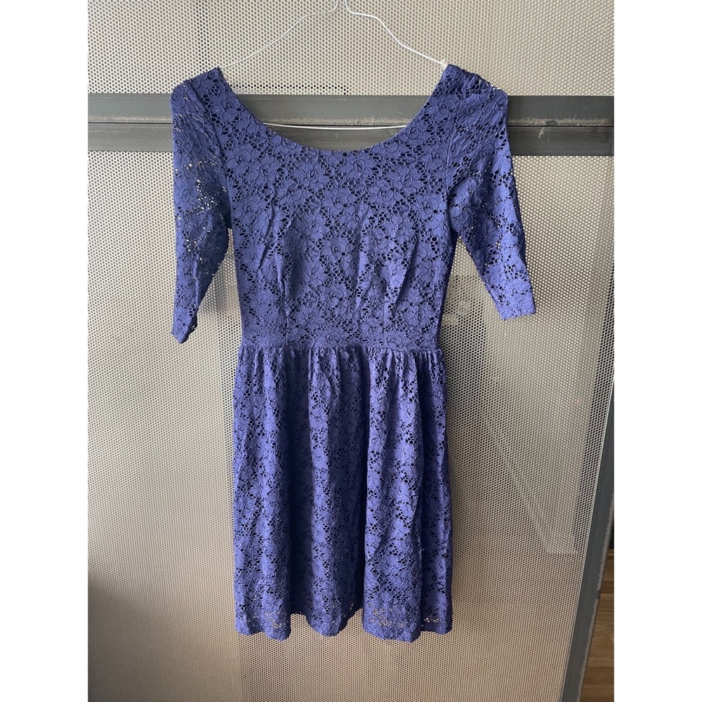 Blue Lace Skater Dress
